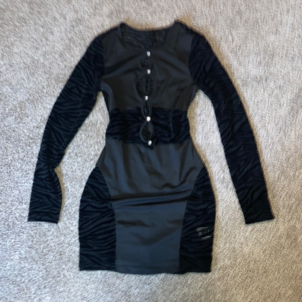 Black short Dress with mesh